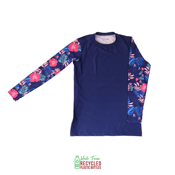 Tropical Junk Boat Long Sleeve Rash Guard